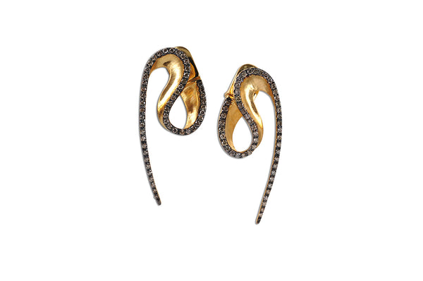 Talay Wave Brushed Gold Earrings