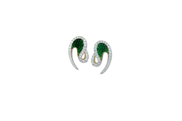 Talay Wave Invi Tsavorite and Diamond Mini Wave II Earrings