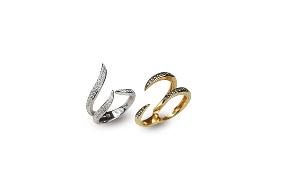 Le Phoenix Duo Claw Stack Yellow Gold Diamond Ring