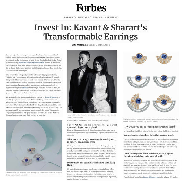 Forbes: Invest in Kavant & Sharart's Transformable Earrings
