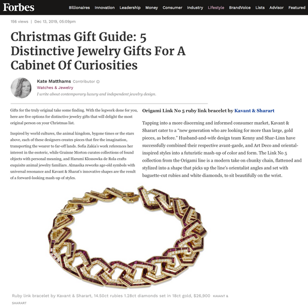 Forbes Christmas Gift Guide- Kavant & Sharart
