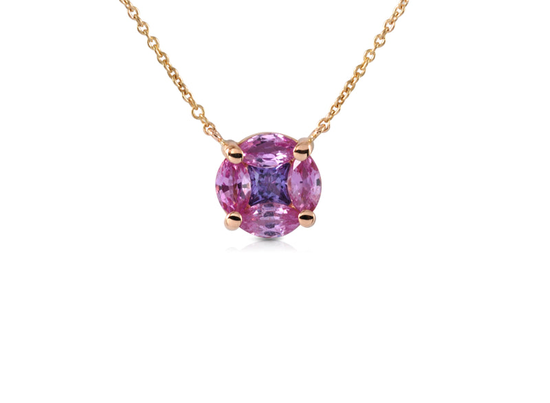 GeoArt Back to Basics Round Sapphire Puzzle Necklace