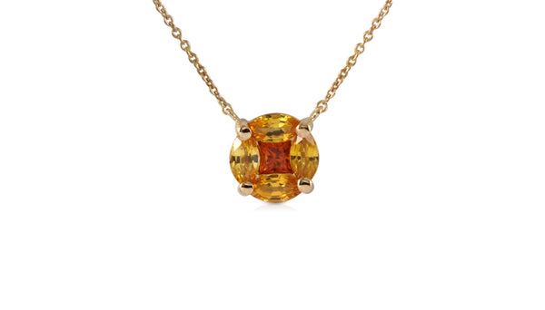GeoArt Back to Basics Round Sapphire Puzzle Necklace