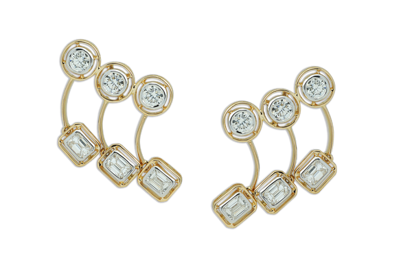 Mingle Triple Arch Diamond Earrings