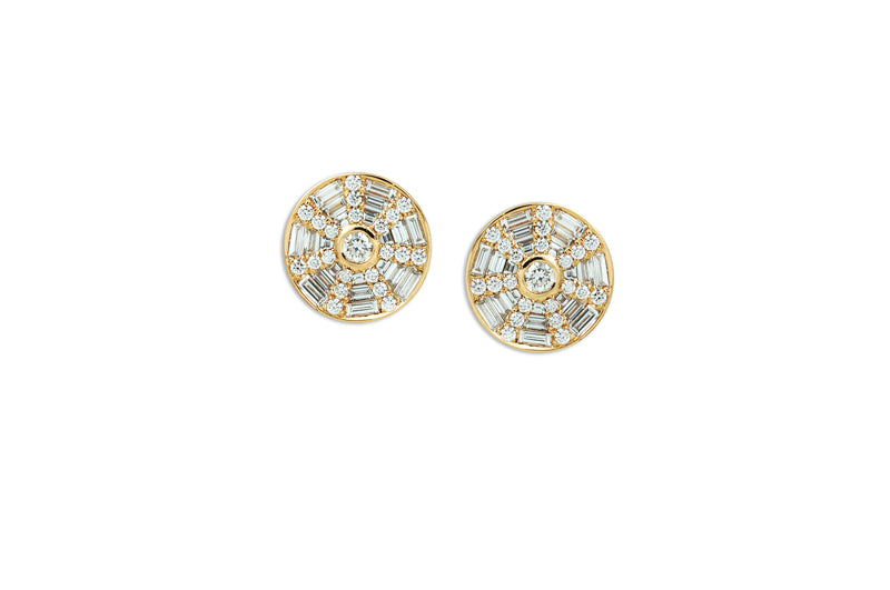 Twist Kaleidoscope Full Diamond Stud Earrings