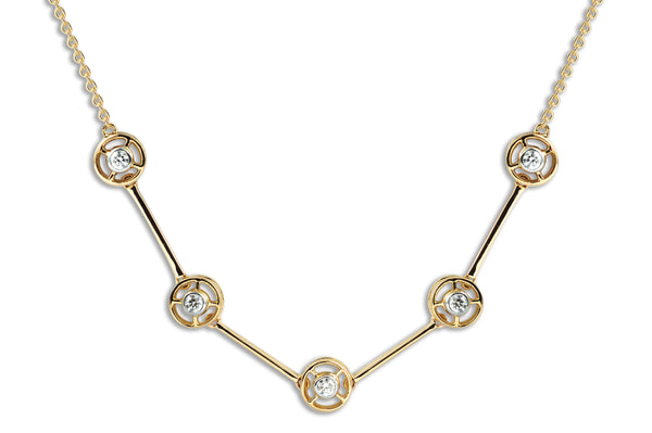 Twist Kaleidoscope Petite 5 Diamond Necklace