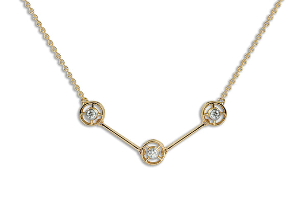 Twist Kaleidoscope Petite 3 Diamond Necklace