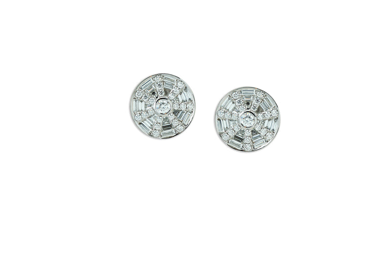 Twist Kaleidoscope Full Diamond Stud Earrings