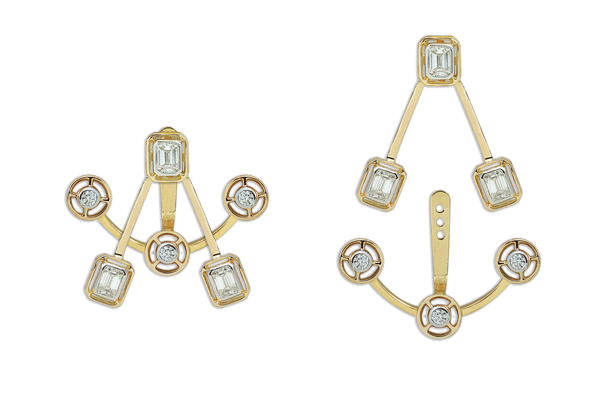 Mingle 6 EarJacket Diamond Earrings