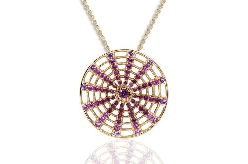 Twist Kaleidoscope II Pink Sapphire Necklace (Grande)