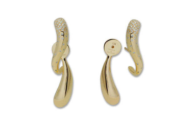 Talay Droplet 2in1 Scattered Diamond Jacket Earrings
