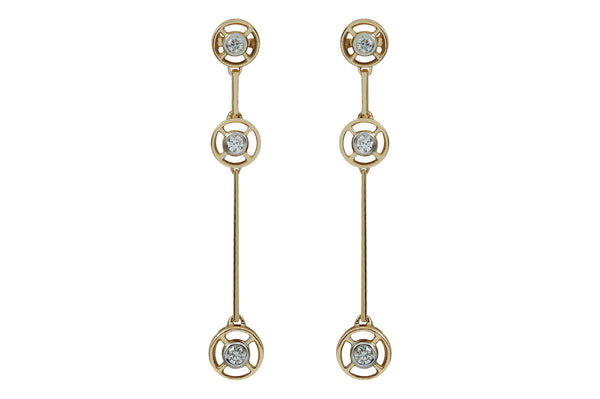 Twist Kaleidoscope Petite 3 Diamond Earrings