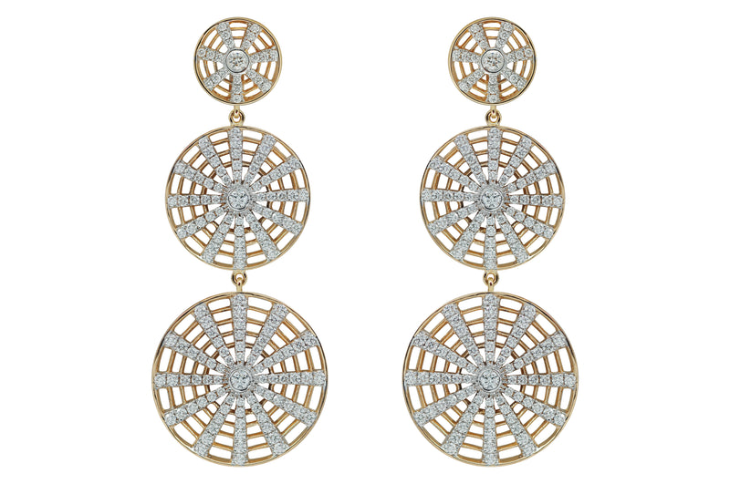 Twist Kaleidoscope 3-2-1 Diamond Earrings