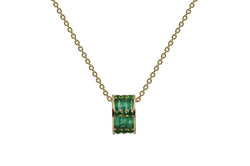 Twist Kaleidoscope Cigar Full Emerald Tsavorite Garnet Pendant