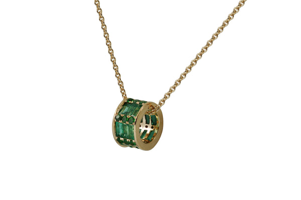 Twist Kaleidoscope Cigar Full Emerald Tsavorite Garnet Pendant