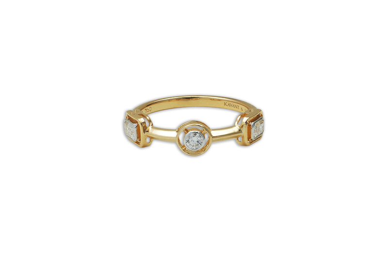 Mingle Emerald- Round- Emerald Cut Single Diamond Rings