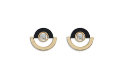 Twist Relfection Petite Onyx Diamond Stud Earrings