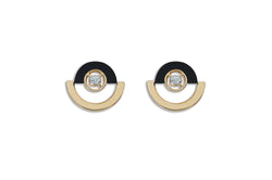 Twist Kaleidoscope Petite Onyx Diamond Stud Earrings