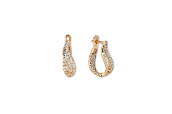 Talay Wave Twist Hoop Earrings (petite)