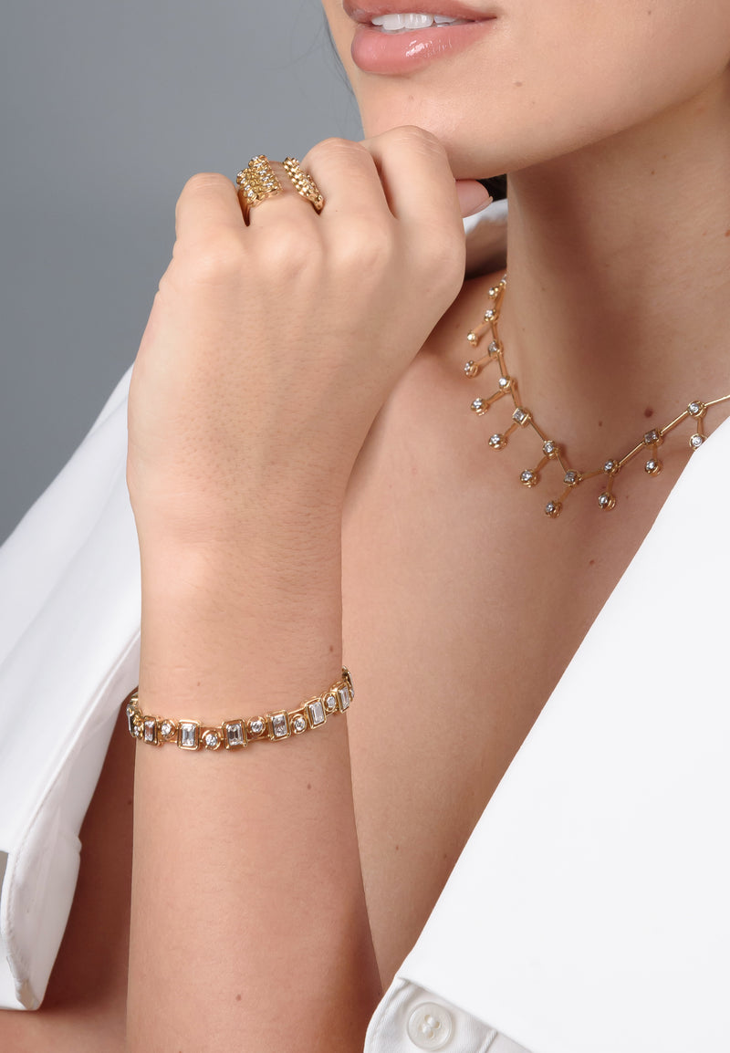 Mingle Emerald & Round Diamond Bangle