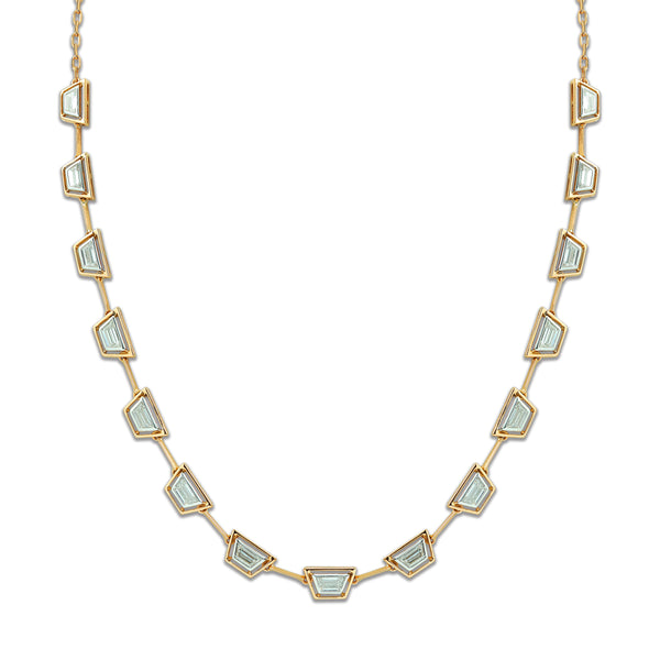Mingle Trapeze 15 Diamond Necklace 18K White Gold