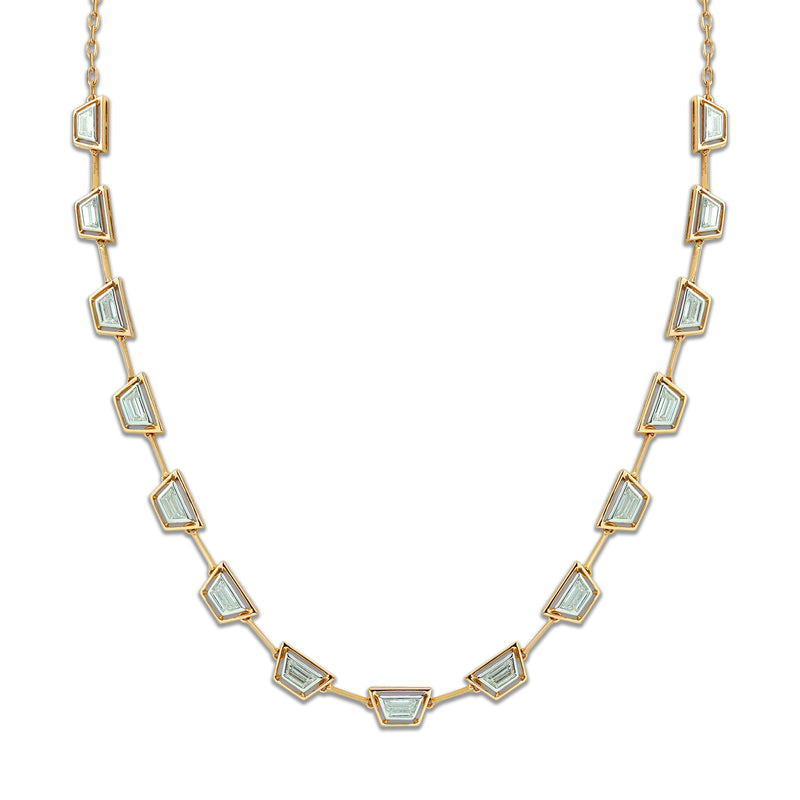 Mingle Trapeze 15 Diamond Necklace 18K White Gold