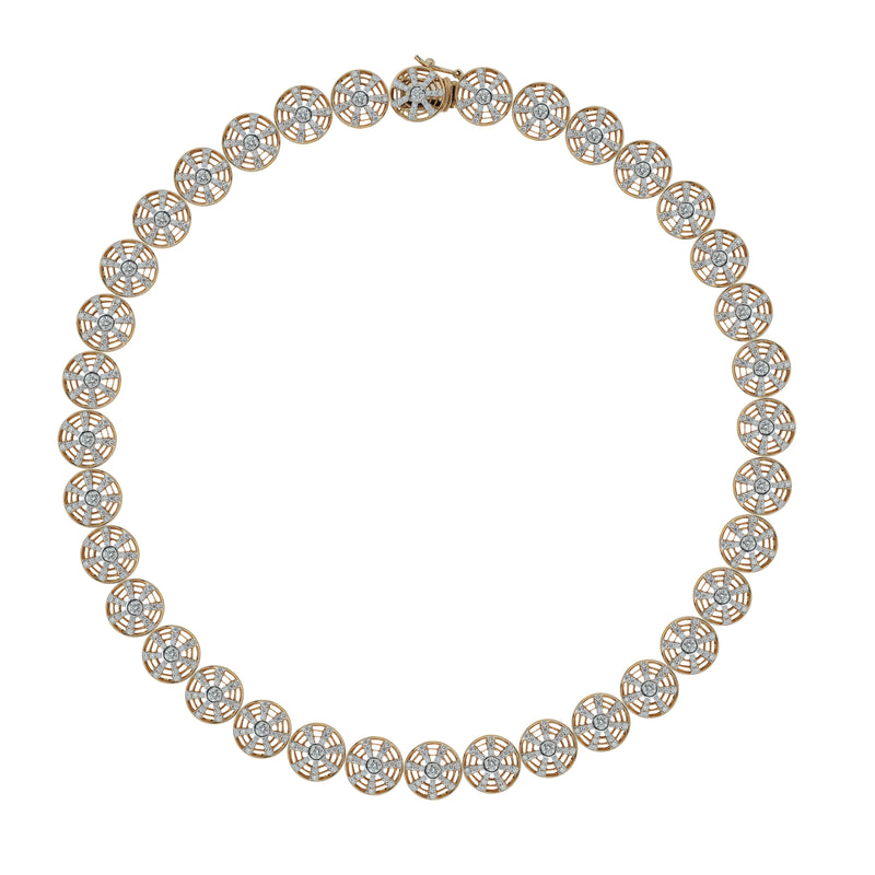 Twist Kaleidoscope Disc Diamond Necklace