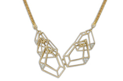 Origami Skeleton 5 Link no.5 Diamond Necklace