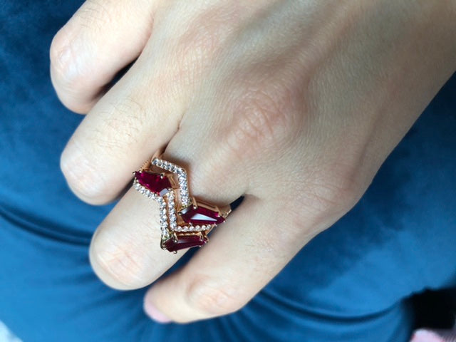 Origami Ziggy Jazz Ruby Ring