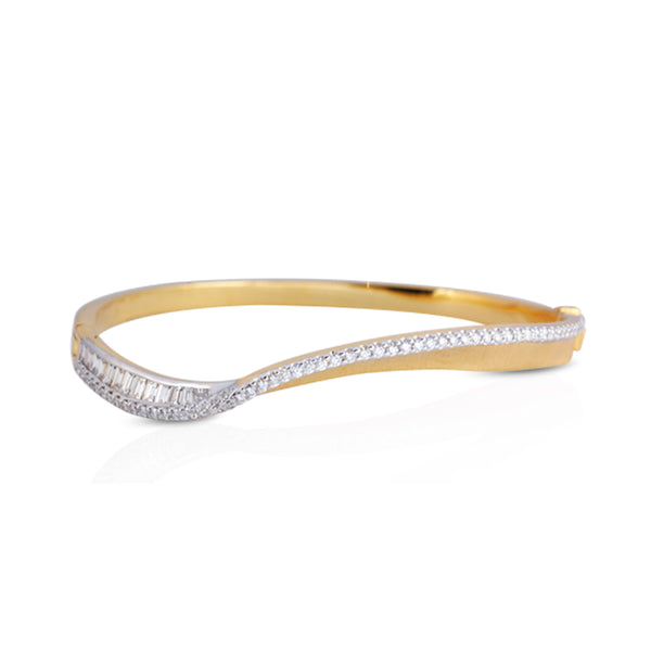 Talay Wave Twist Bangle in Brushed Gold by Kavant & Sharart