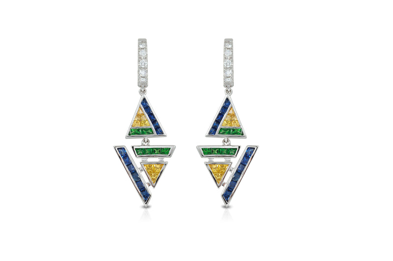 GeoArt Back to Basic Puzzle Hanging Earrings