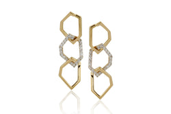 Origami Skinny Link no.5  Diamond Earrings