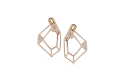 Origami Link no.5 Single Skeleton Earrings Medium