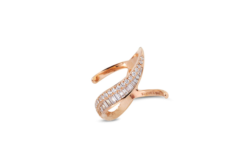 Talay 19 Diagonal Wave Diamond Ring