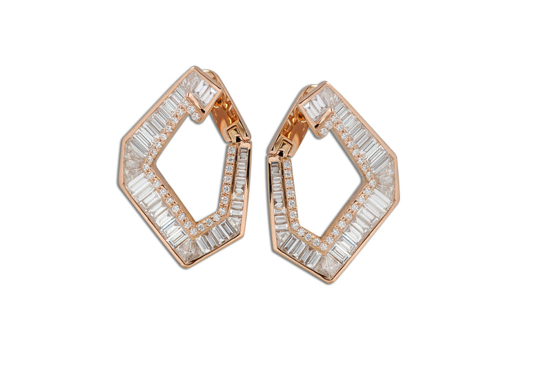 Origami Link no.5 Diamond Earrings (Grande)