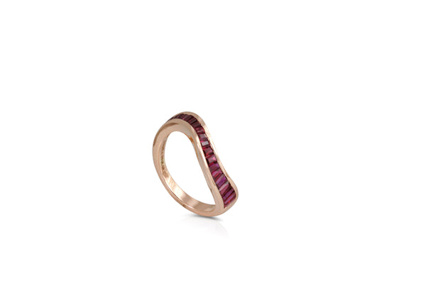 Talay Flow Wave Ruby Ring