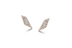 Origami Palm Leaf Diamond Stud Earrings