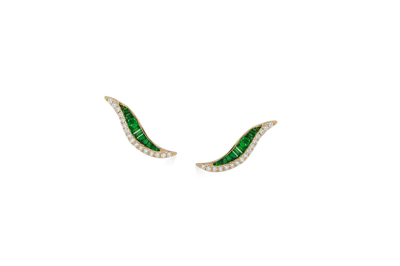 Talay Wave 19 Tsavorite Stud Earrings