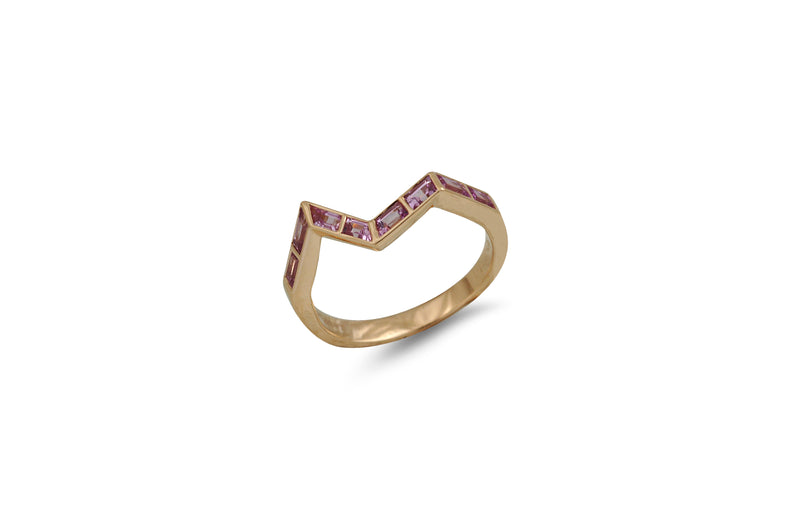 Origami Ziggy Step Pink Sapphire Ring