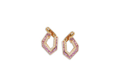 Origami Link no.5 Pink Sapphire & Diamond Earrings (Petite)