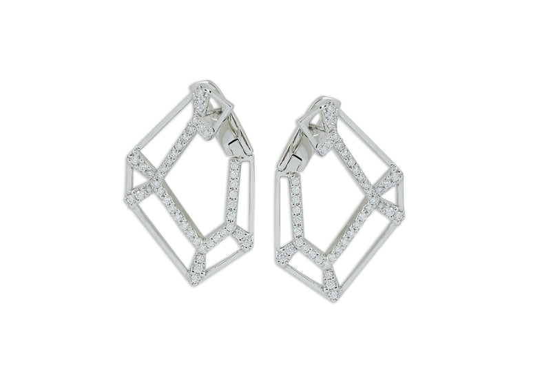 Origami Link no.5 Skeleton Diamond Earrings Grande