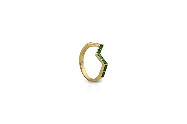 Origami Ziggy Step Tsavorite Ring