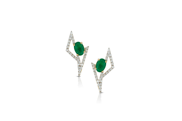 GEOART TT MINI Emerald, Diamond Earrings