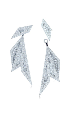Origami Palm Leaf Diamond Earrings