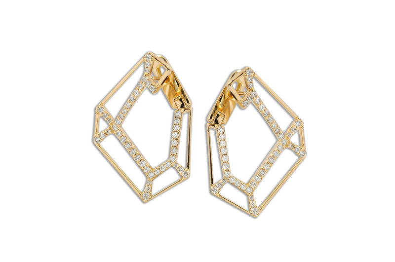 Origami Link no.5 Skeleton Diamond Earrings Grande