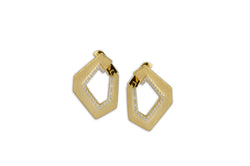 Origami Brushed Link no.5 Diamond Earrings (Medium)