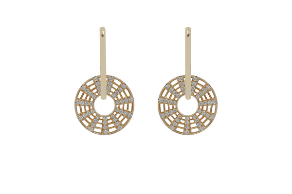 Twist Kaleidoscope Disc Diamond Earrings