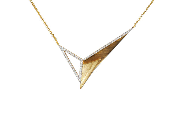 Origami Brushed Gold Series 3 Necklace