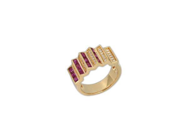 Agamo 1.0 Pink Sapphire Diamond Ring