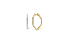 Origami Link no.5 Diamond Hoop Earrings Petite